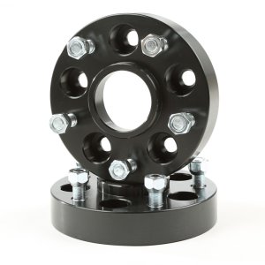 Jeep Wrangler JK Wheel Spacers - Rugged Ridge - 5x5in to 5x4.5in Pattern, 1.25in, Hub Centric - Black - 2018